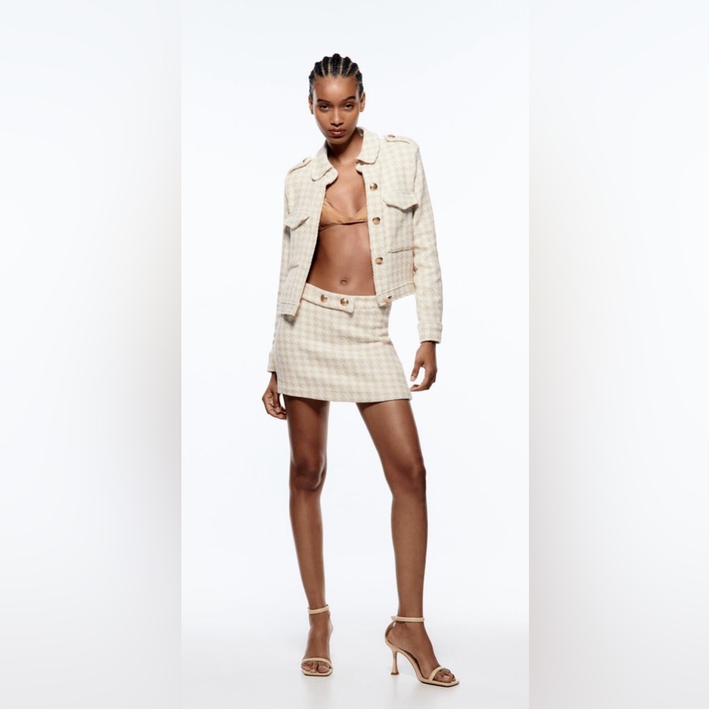 Gingham white jacket